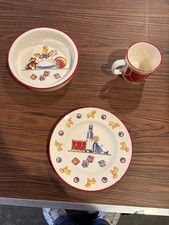 Tiffany  Co. Ceramic Children's Toy Pattern 3-Piece Dinner Set Plate Bowl Cup