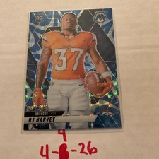 2025 Panini Mosaic - RJ Harvey - Reactive Blue Prizm #284 (V) - Denver Broncos
