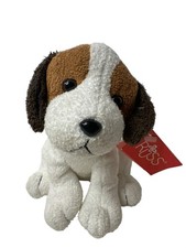 Russ Berrie Roxy White Brown Puppy Dog Plush Beanbag Luv Pets Chamois