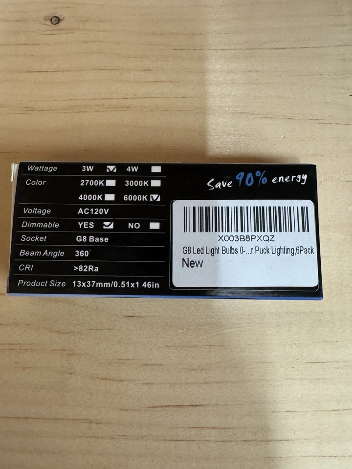 G8 LED Light Bulb 6000K 6 Pack Dimmable G8 LED - Image 2 of 4