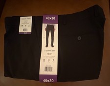 CALVIN KLEIN Mens Slim Fit Dress Pant Flex, Stretch, Quick Dry,Wicking,BLACK NWT