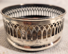 Vintage Silver Plated Wine Coaster Cavalier Wood & Felt Bottom Made in England