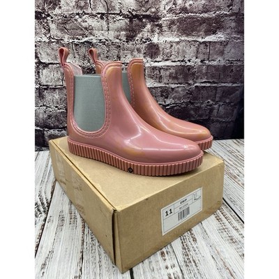 JOURNEE COLLECTION Womens Bluish Back Foam Drip Almond Platform Rain Boots 11M