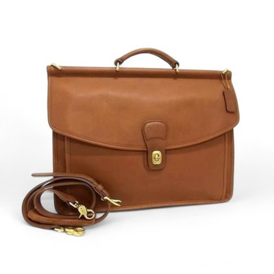Old COACH 5266 Beekman Vintage Brown Leather Turnlock Briefcase 