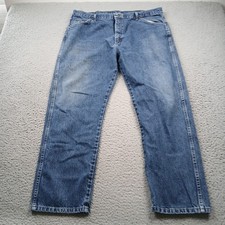 Wrangler Jeans Mens 42x30 Blue Denim Western Cowboy