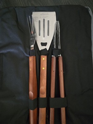 BBQ Tools Jack Daniels Branded Picnic Time 3PC BBQ Tote Set New With Tags