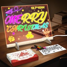 LED Drawing Board -13.7'' X 10" Doodle Glow Board for Christmas Gift, Room/St...