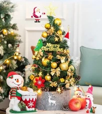 0.98Ft Artificial Christmas Tree with Decoration and Battery Powered Lights Tree