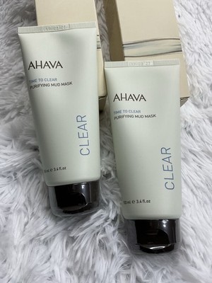 2 Ahava Time To Clear Purifying Mud Mask 3.4fl.oz./100ml NEW SEALED EXP 2027 Lot