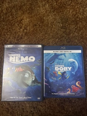 2-Disc Collection Finding Nemo DVD & Blu-ray + DVD Finding Dory Lot