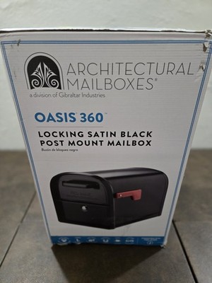 Architectural Mailboxes 360 Black Large Steel Locking Parcel Mailbox w/ 2 Doors