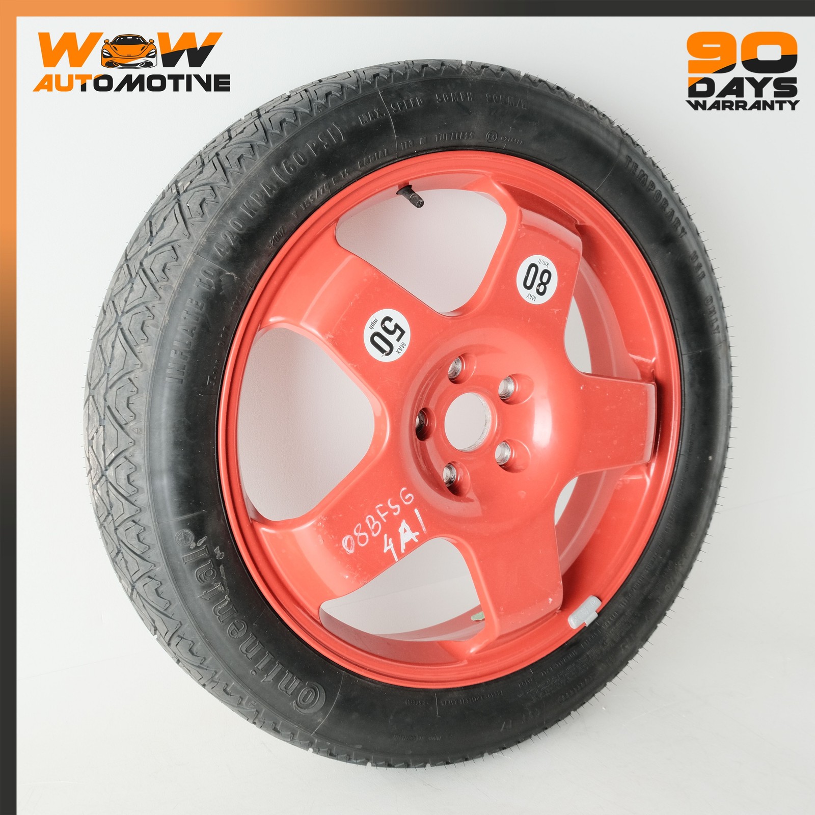 04-13 BENTLEY CONTINENTAL FLYING SPUR 4.5JX19H2 SPARE WHEEL TIRE RIM RED OEM
