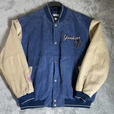 New York Yankees Suede Leather Bomber XXL Jacket G-III Carl Banks MLB