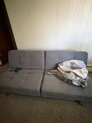 Gray Armless 2-Seat Sofa Contemporary Modern
