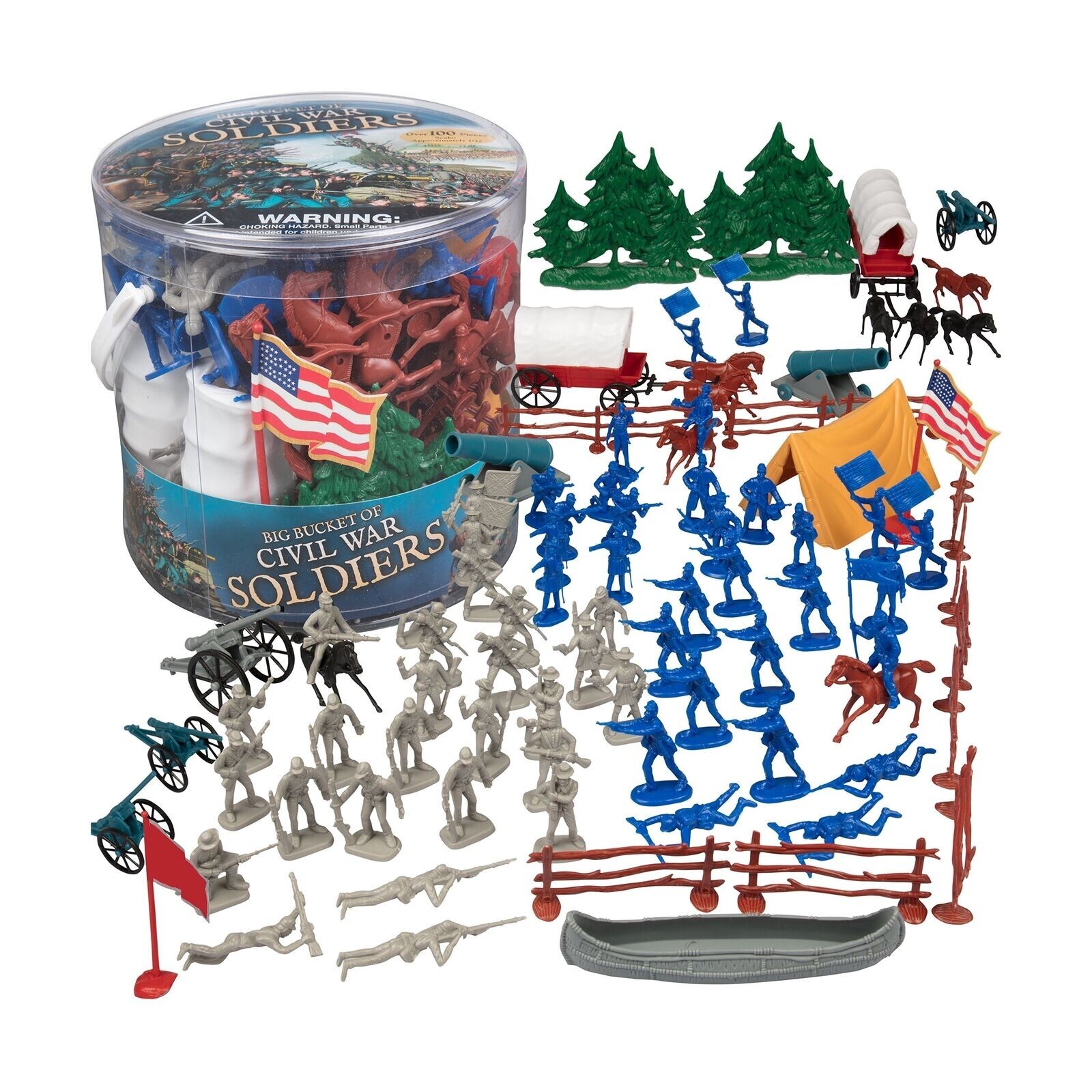 Civil War Army Men Action Figures - Big Bucket of Civil War Soldiers - Over 1...