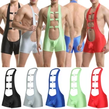 Men's Sexy Boxer Body Leotard Boxing Suit Halter Underwear Bodysuit Wrestling