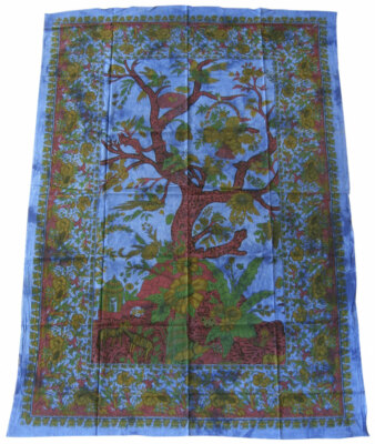 TREE OF LIFE Weltenbaum Baum des Lebens Tagesdecke Wandbehang Lebensbaum 140x200