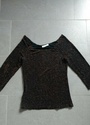 Shirt Top Oberteil Pullover Longsleeve 3/4 Arm, Promod glitzer Größe 36/38