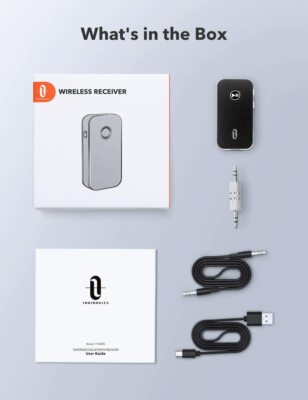 Portable Wireless Car Aux Adapter, 3.5mm Stereo Car Kits Bluetooth 5.0 Receiver
