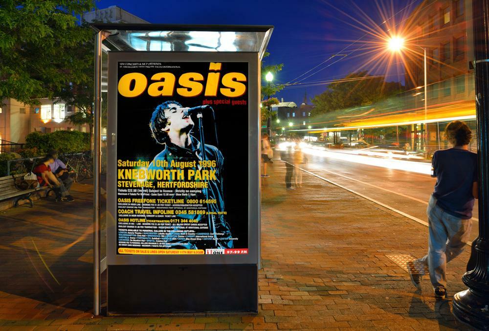Oasis poster - Original Knebworth 1996. Large 60