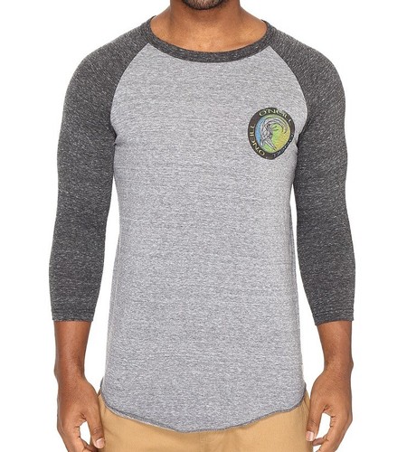oneill new gray mens size 2xl outbound raglan graphic tee t