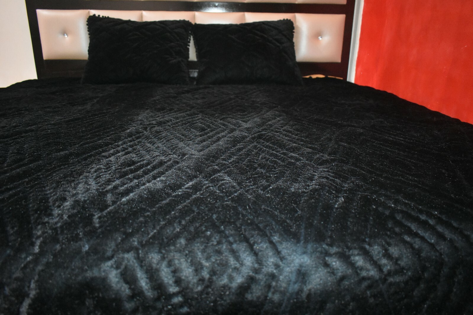 Black Velvet Quilt King Blanket Velvet 