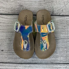 Capelli New York Flip Flop Iridescent Sandals Girls Size 12 / 13 T-Strap  New