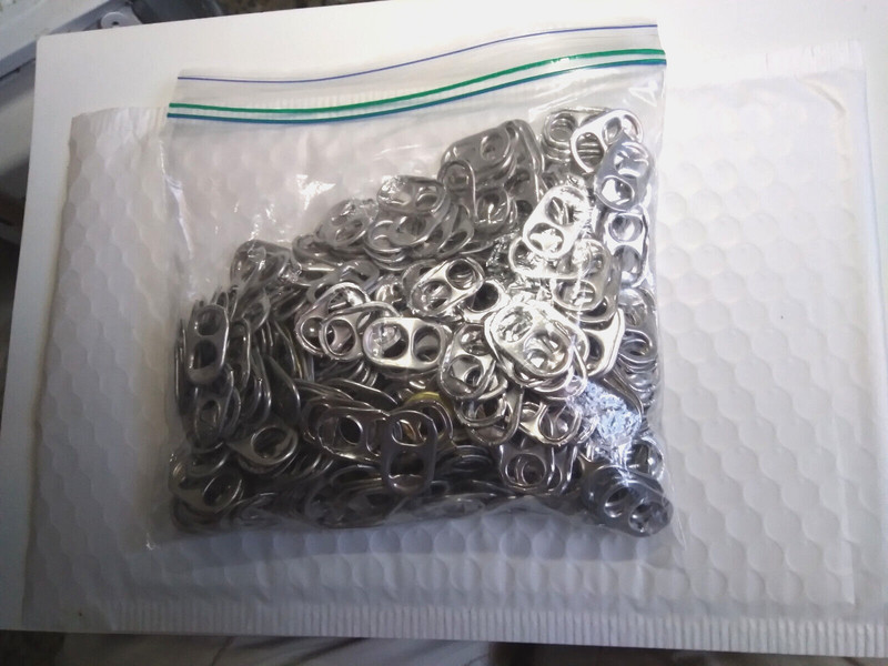 500 ALUMINUM POP ANDPULL TABS SILVER COLOR USED FOR ARTS