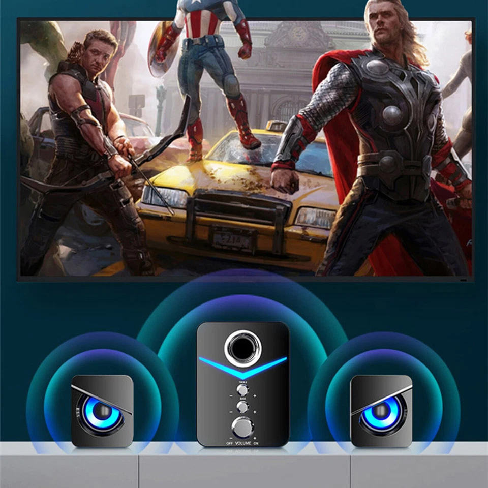 Computer Speakers Surround Sound System Wired PC Speakers Gaming Bass 3.5mm Jack - Image 4 of 4