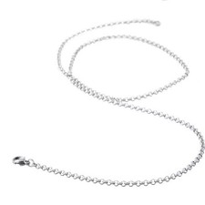 Stainless Steel Chain Silver Link Cable Chain With Lobster Clasp appr 26in 65cm