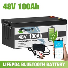 48V 100Ah 200A BMS Lithium Battery Bluetooth Mobile APP 5KWH Club Car Golf Carts