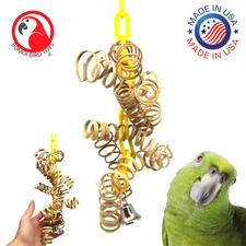 3633 Large Bamboo Spring Cage Conure Parrot Cockatiel Parakeet Shred Chew Rings 