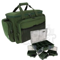 Green Insulated Carryall Holdall Bag With 6+1 Tackle Bit Box Set Carp Fishing Green Insulated Carryall Holdall Bag With 6+1 Tackle Bit Box Set Carp Fishing