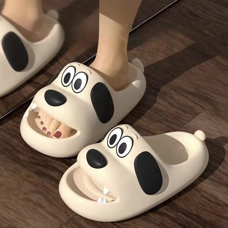 Cute Brave Dog Slippers Men Women Soft Non-Slip Waterproof Indoor Outdoor Slides
