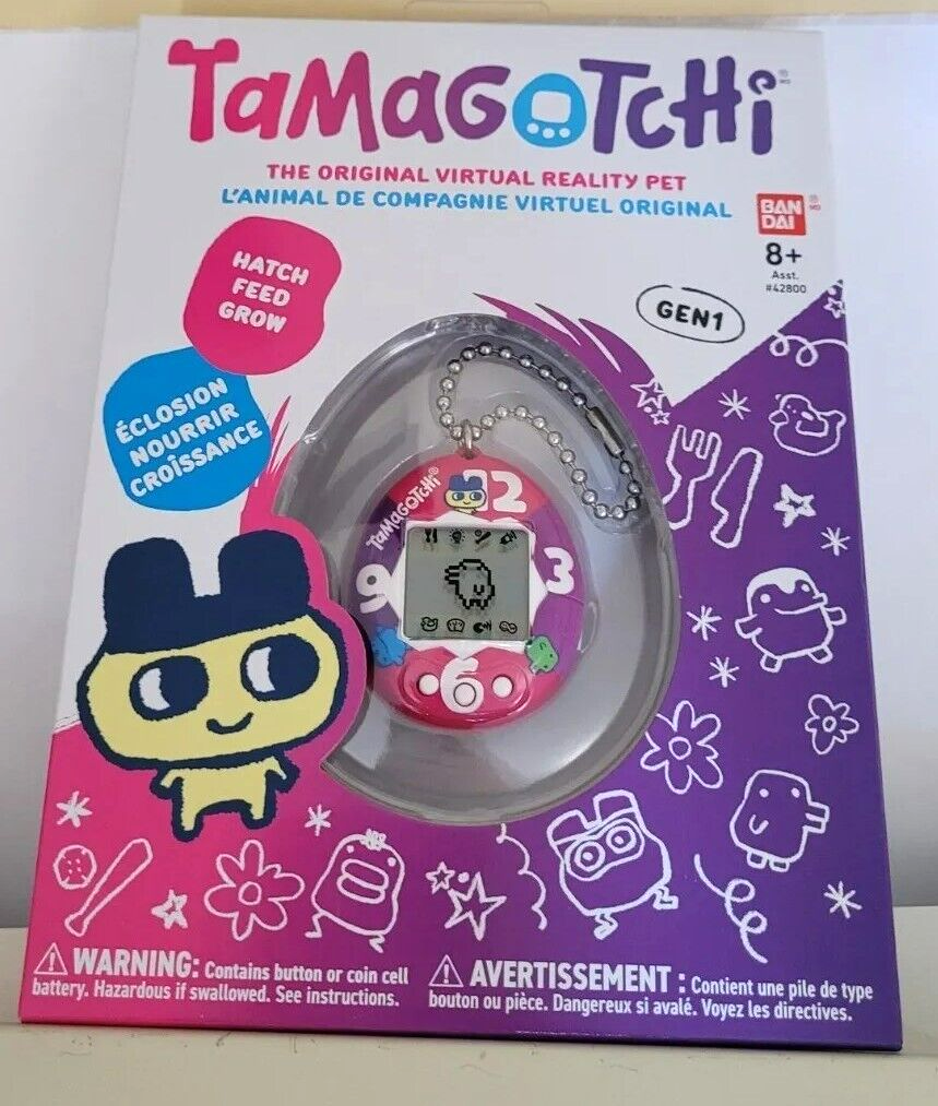 TAMAGOTCHI Original VR Pet - Gen 1 - Purple and Pink Clock Look