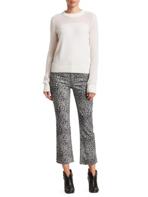 Rag and Bone Hana Velvet Cheetah-Print Cropped Jeans. Size 24. Great Condition 