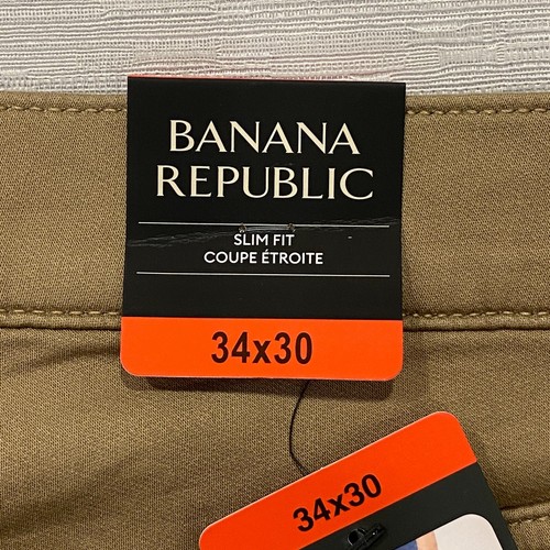 Banana Republic Chino Hose Herren 34 x 30 Slim Fit Khaki Braun Straight Stretch - Bild 7 von 20