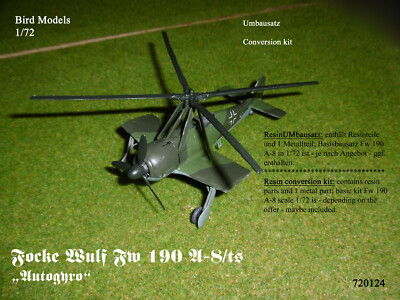Focke Wulf Fw 190 A-8/ts ''Autogyro'' 1/72 Bird Models Conversion Kit / Conversion Kit