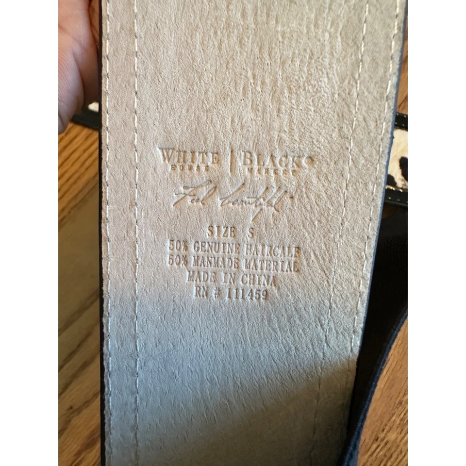 Белый дом черный рынок черный и белый леопард печать ремень икры ремень ретро - Изображение 2 из 4