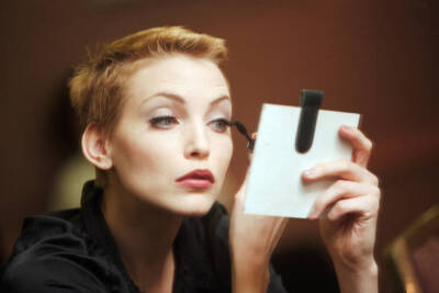 Top Model Nadja Auermann Does Her Make Up Backstage During The Bal- Old Photo