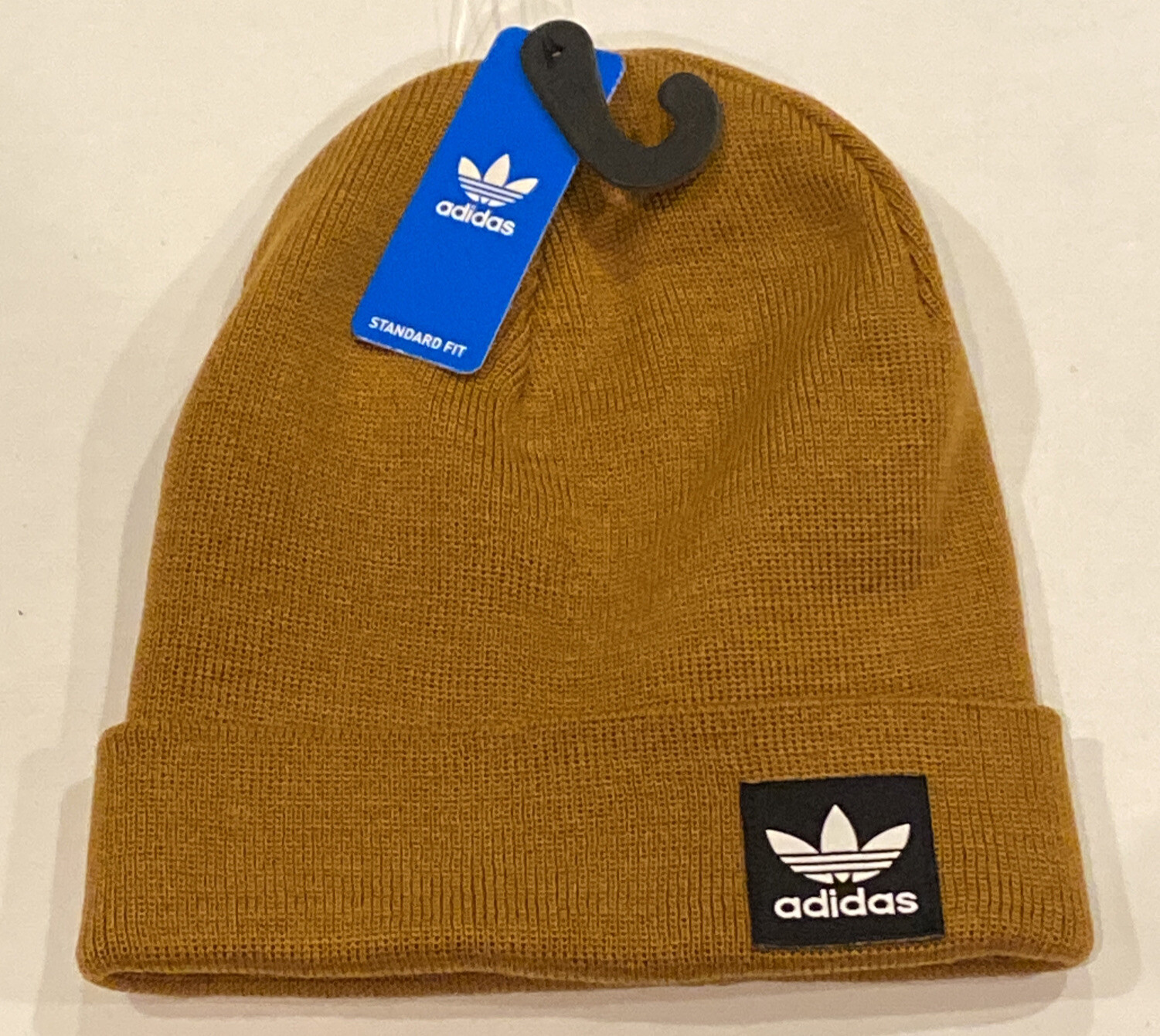 Adidas Trefoil Mens Knit Hat Groove Beanie Watchman Cap OSFM Wheat 3 Stripes thumbnail 5