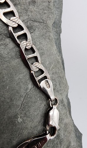 Sterling Silver 925 Fancy 6.5 mm Anchor Mariner Chain 22" Necklace Ag 23531 - Picture 9 of 10