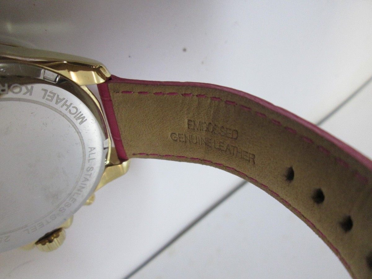 Michael Kors MK2449 Crystal Pink Leather Watch Michael Kors Slim Runway MK3264 Women Analog Pink Dial  main image 2