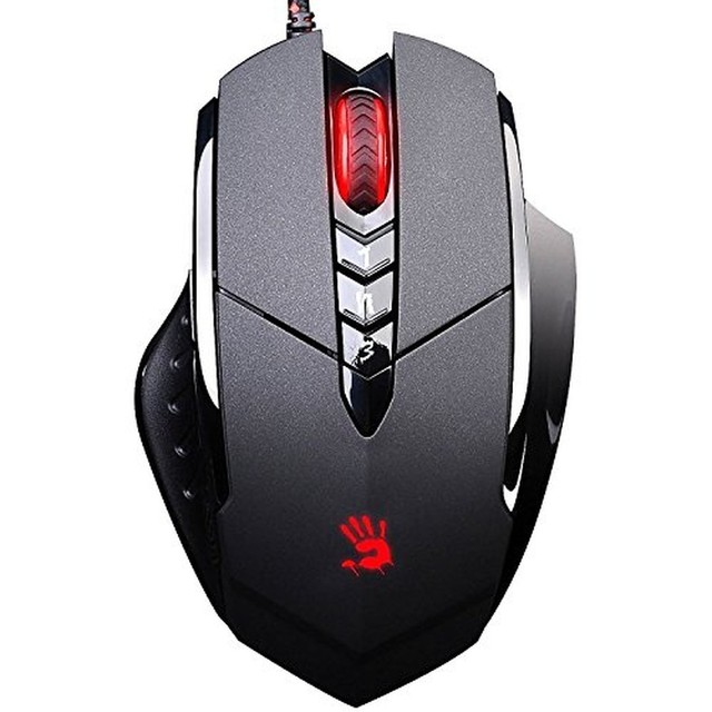 Мышь A4-tech v7m игровая провод,металл ножк,черн, с подсветкой, размер l, holeless, 400-3000dpi 5 mod, 8 кн, 160kb memory, 30g/ (4711421902915)