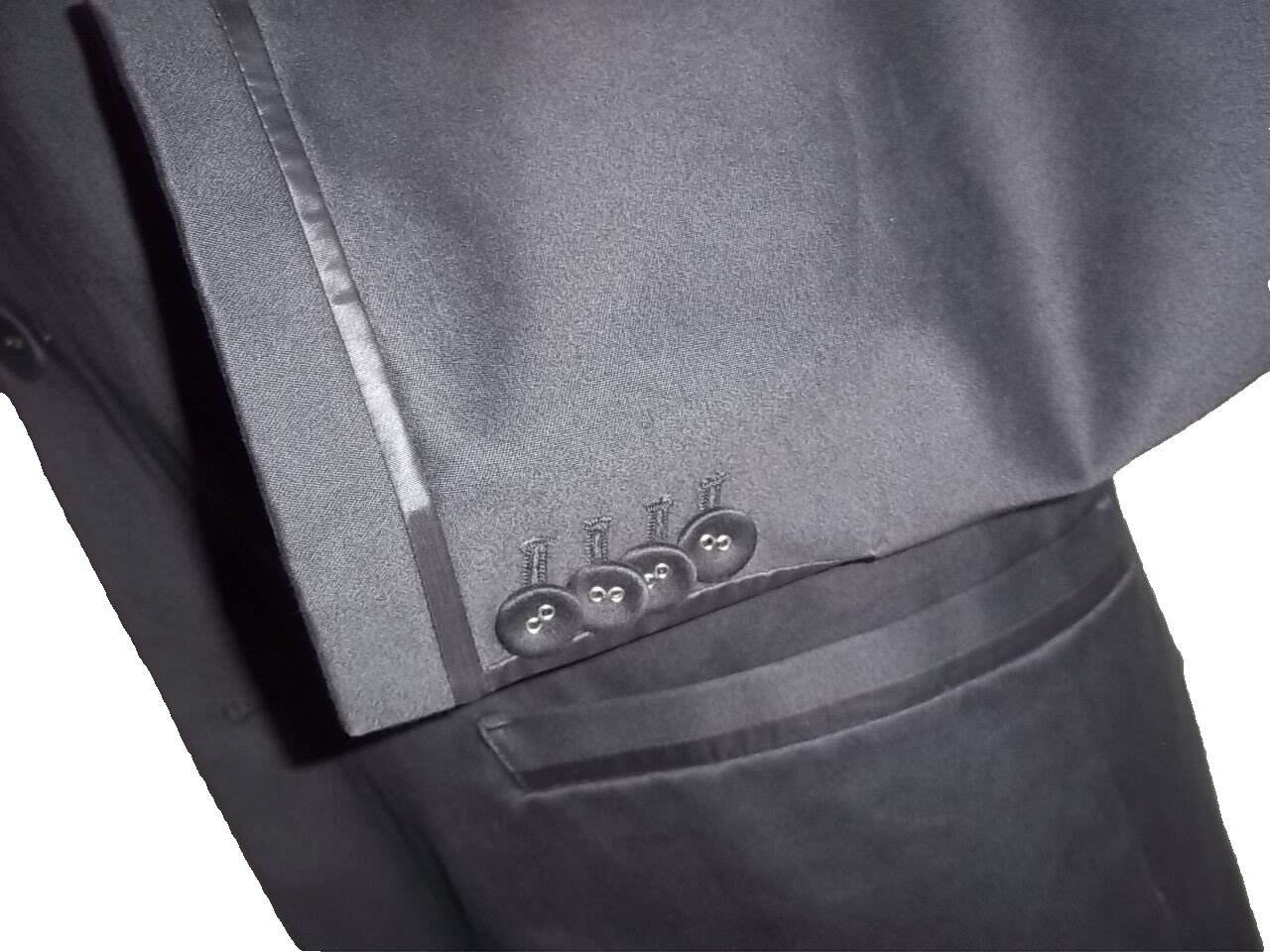 ]] Armani Exchange Solid Gray 2Button Cotton Mode… - image 5