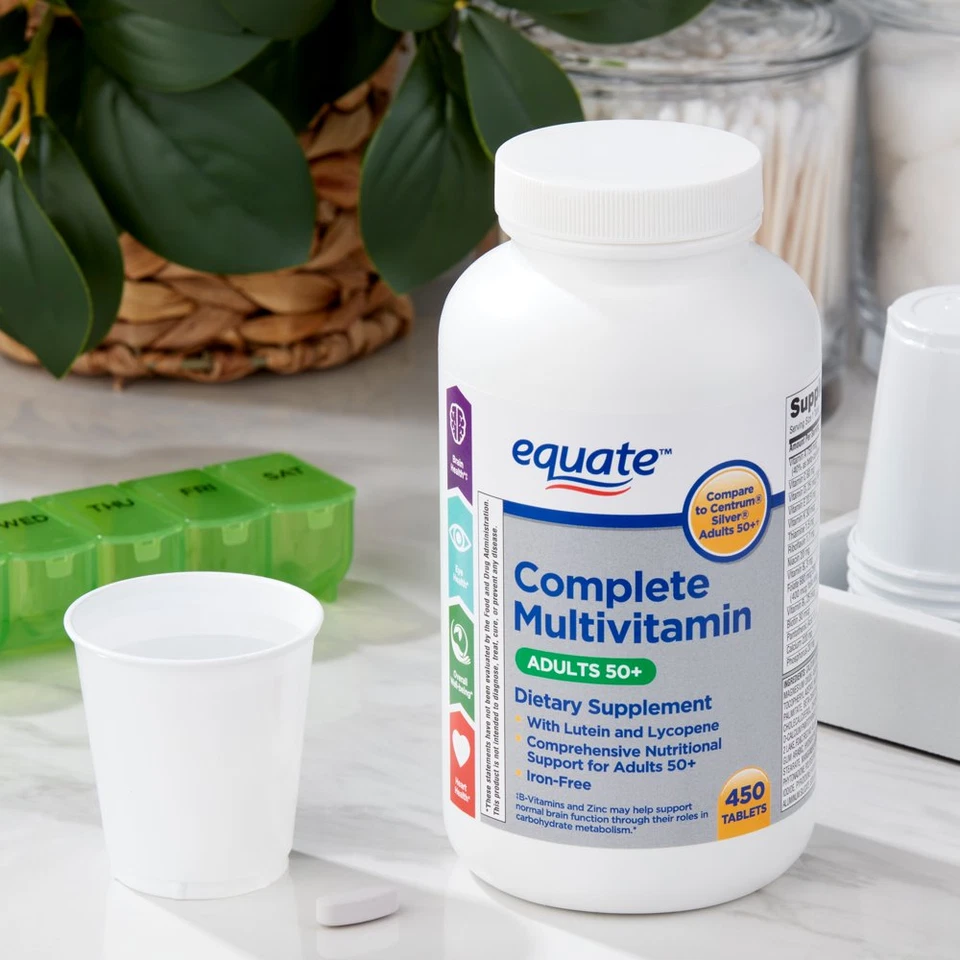Equate Complete Multivitamin/Multimineral Supplement Tablets, Adults 50+, 450 Co - Image 4 of 4