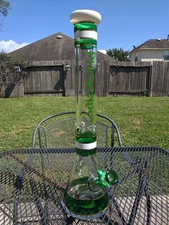 Phoenix Star - 18" Inch (XL) Glass Beaker Water Pipe Bong - 14mm - Royal Green
