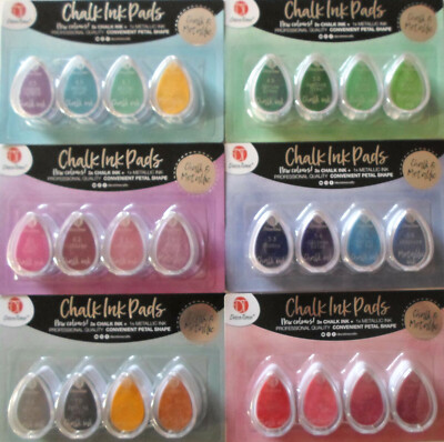 4 Stempelkissen Chalk Ink Pads Kreide Tinte Metallic Tintenkissen DIY-Projekte