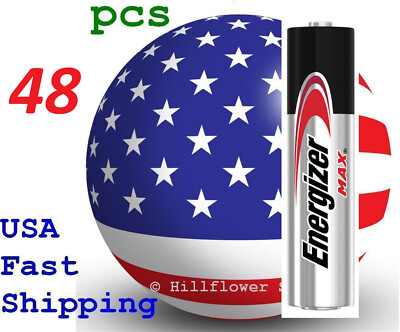 48 piece AAA LR03 EN92 Max Energizer Bulk 1.5V Alkaline Battery w/trk# 12yr