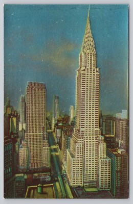 New York City New York, Chrysler Building Metalite 3D Effect, Vintage Postcard